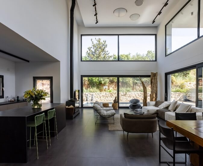 Interior off white view with windows image