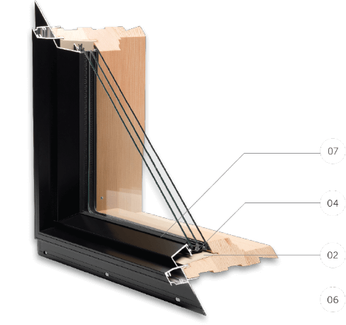 Awning window dual glazed image transparent