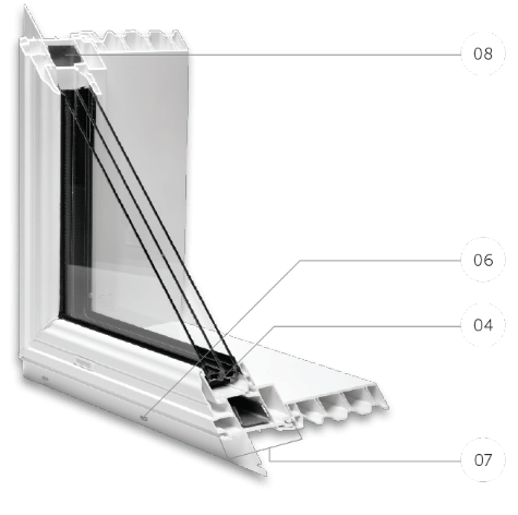 Pvc picture window triple glaze image